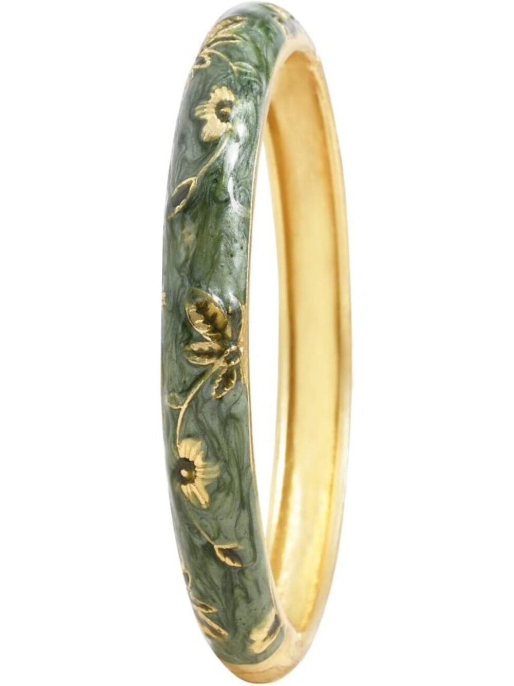 Vintage Floral Cloisonne Bangle Bracelet - Elegant Summer Ethnic Jewelry Gift